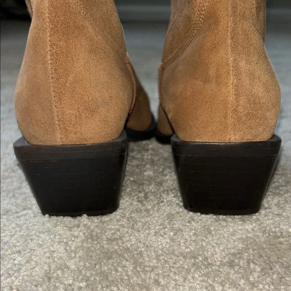 Bianco Beige Brown Heeled Suede Boots with Classic Design Size 39 - Picture 4 of 8